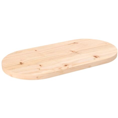 Vidaxl – Plateau de table en bois massif pin 60x30x2,5 cm – Ovale pour tables basses, d'appoint ou de bar – Finition non traitée