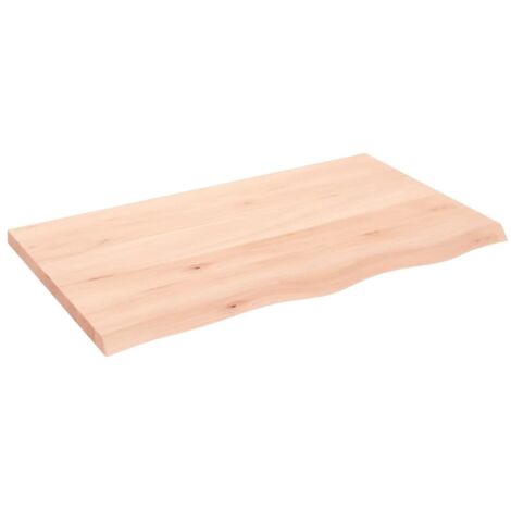 Vidaxl – Dessus de table en bois de chêne massif non traité 100x60x(2-4) cm – Surface naturelle – Fabrication artisanale avec bord vif (1/5)