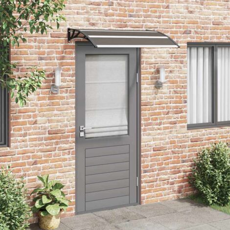 Vidaxl – Auvent de porte noir 120x80 cm – Feuilles polycarbonate creux – Supports ABS et barres aluminium – Résistant aux intempéries (1/10)