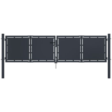 vidaXL Portail de jardin en acier 300x100 cm anthracite (1/5)