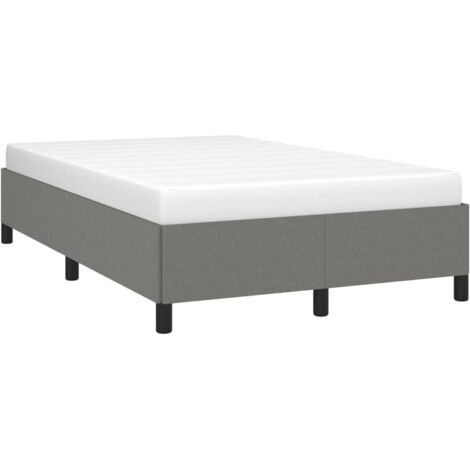 Cadre de lit sans matelas gris foncé 120x190 cm tissu vidaXL (1/5)