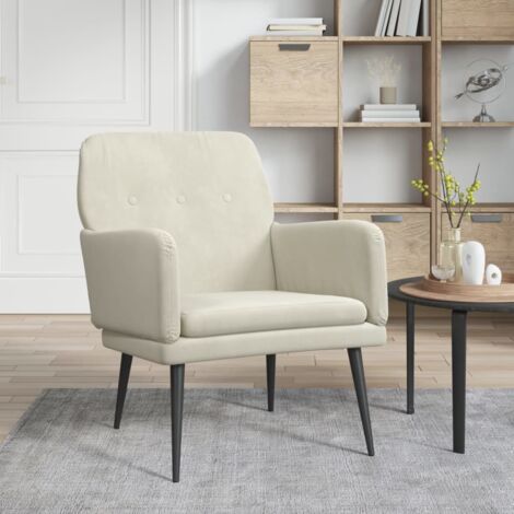 vidaXL Fauteuil Crème 62x79x79 cm Velours