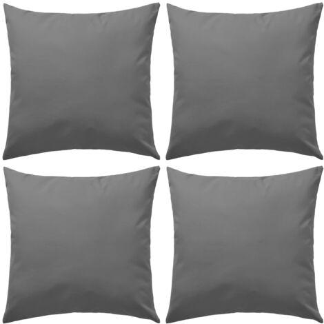 Oreiller d'extérieur lot de 4 45 x 45 cm Gris vidaXL