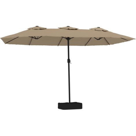Parasol à double tête taupe 449x265 cm vidaXL