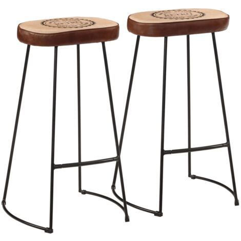 Tabourets de bar lot de 2 marron foncé 44x37,5x78 cm vidaXL