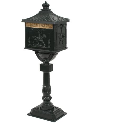 Vidaxl – Boîte aux lettres sur pied en aluminium vintage vert – Résistante aux intempéries – Porte verrouillable avec 2 clés – Dimensions 43x30x117cm