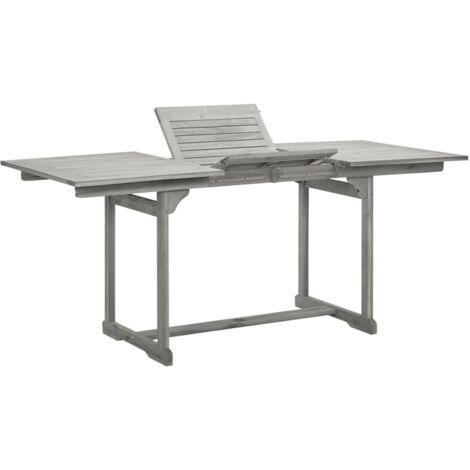 Vidaxl – Table à dîner de jardin extensible 120-170x80x75 cm – Bois d'acacia massif – Résistante aux intempéries – Pour terrasses et patios