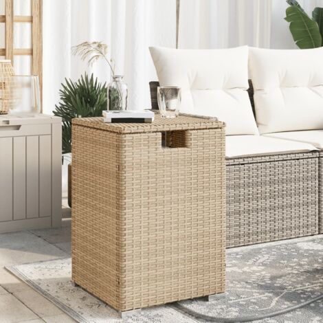 Vidaxl – Table de jardin couverture bouteille propane – Résine tressée beige 40x40x60 cm – Accès pratique avec couvercle à charnière – Meuble extérieur durable (1/6)