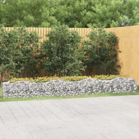 Lit surélevé à gabions arqué 400x50x50 cm Fer galvanisé vidaXL