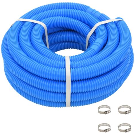 Vidaxl – Tuyau d'aspiration de piscine 38 mm – Longueur 12 m – Résistant aux UV et intempéries – Avec 4 colliers de serrage
