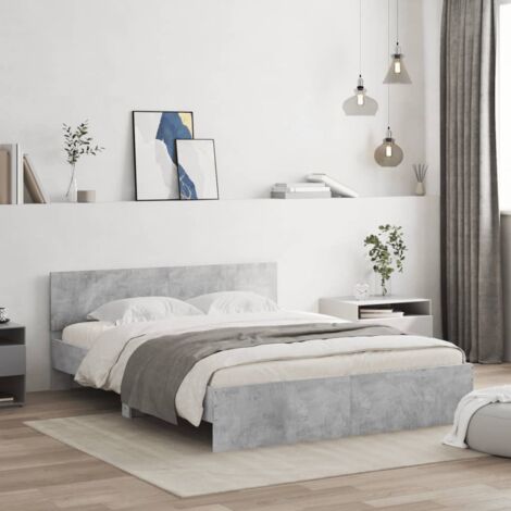 Cadre de lit sans matelas gris béton 140x190 cm vidaXL