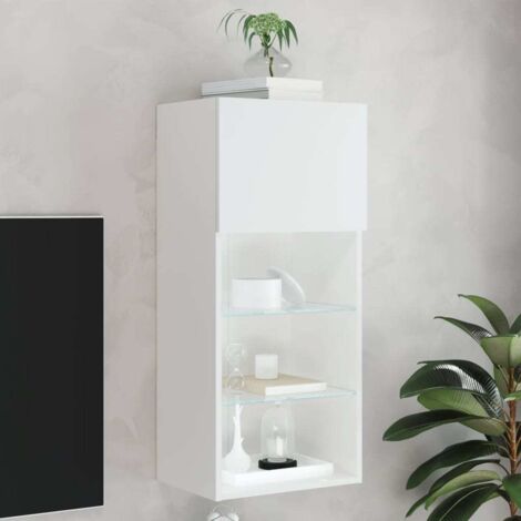 vidaXL TV Cabinet with LED Lights White 40,5x30x90 cm