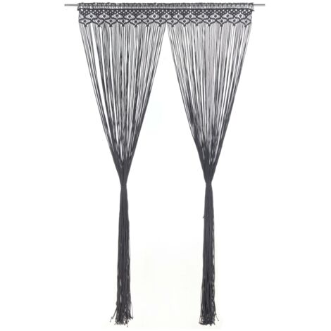 vidaXL Rideau en macramé Anthracite 140x240 cm Coton (1/5)