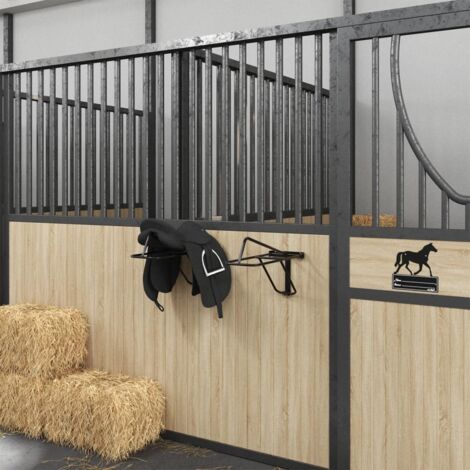 Porte-selle Pliable Autoportant – Fer Laqué Noir, 68 X 49,5 X 91 Cm – Pour Sellerie, Concours, Rangement équitation