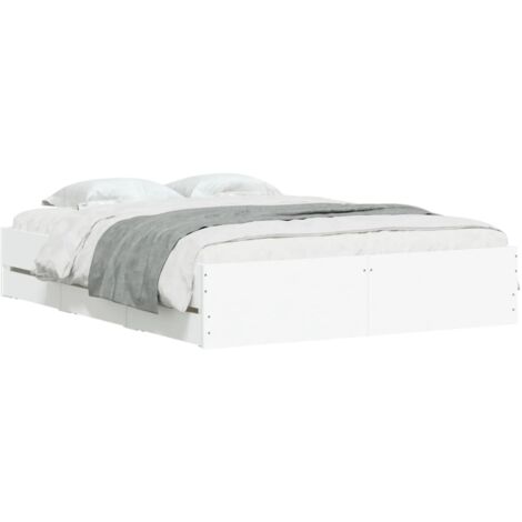 Cadre de lit avec tiroirs sans matelas blanc 150x200 cm vidaXL