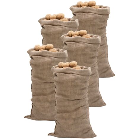 Vidaxl – Lot de 5 sacs en jute 65x135 cm – 100 % jute naturel – 220 g/m² – Pour conservation aliments et transport matériaux - JUTE 220 G
