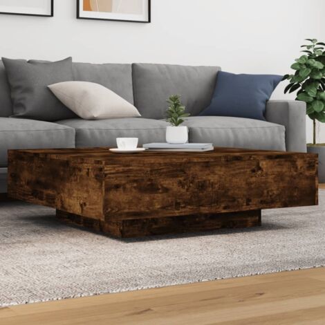 vidaXL Table basse chêne fumé 100x100x31 cm bois d'ingénierie (1/5)