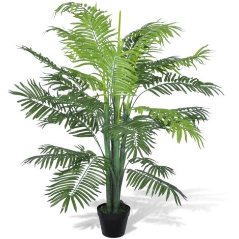 Vidaxl – Palmier Phoenix artificiel 130 cm – 28 feuilles en polyester – Pot en plastique 17,8 cm – Résistant aux UV pour intérieur et extérieur - vidaXL929685