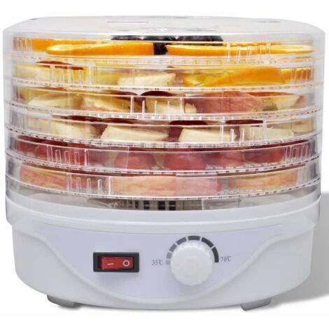 Vidaxl – Déshydrateur alimentaire 6 plateaux transparents – Température réglable 35-70°C – Capacité 1 kg par plateau – Ventilation uniforme
