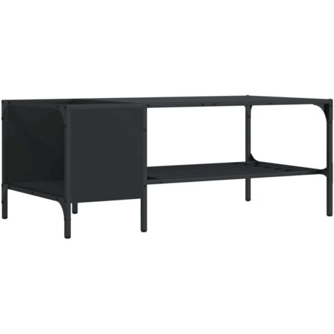 vidaXL Table basse avec support noir 100x51x40 cm bois d'ingénierie (1/5)