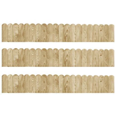Rouleaux de bordure 3 pcs 120 cm bois de pin imprégné vidaXL