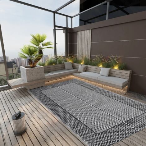 Tapis d'extérieur ARAKIL Noir 140x200 cm PP vidaXL (1/5)