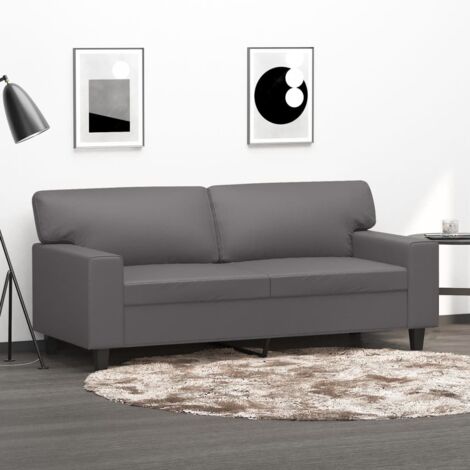 Canapé à 2 places Gris 140 cm Similicuir vidaXL25317