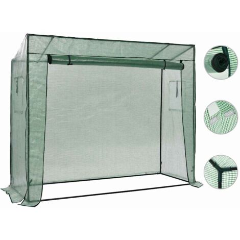 Vidaxl – Serre tunnel 200x80x173 cm – Acier tubulaire enduit de poudre – Couverture rip-stop UV – Porte zippée et fenêtre ventilée (1/5)