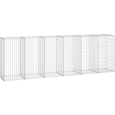 Vidaxl – Mur en gabion avec couvercles acier galvanisé 300 x 50 x 100 cm – Grille soudée – Capacité de charge 1400 kg/m³ – Pour aménagement paysager