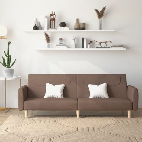 Canapé-lit à 2 places taupe tissu vidaXL (1/5)