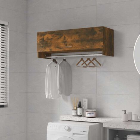 vidaXL Garde-robe Chêne fumé 100x32,5x35 cm Bois d'ingénierie