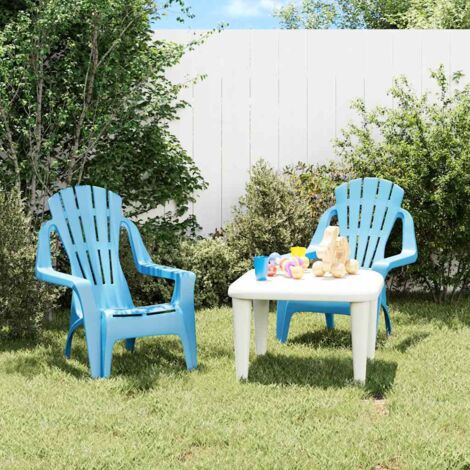 vidaXL Chaises de jardin pour enfants lot de 2 bleu 37x34x44 cm PP (1/5)