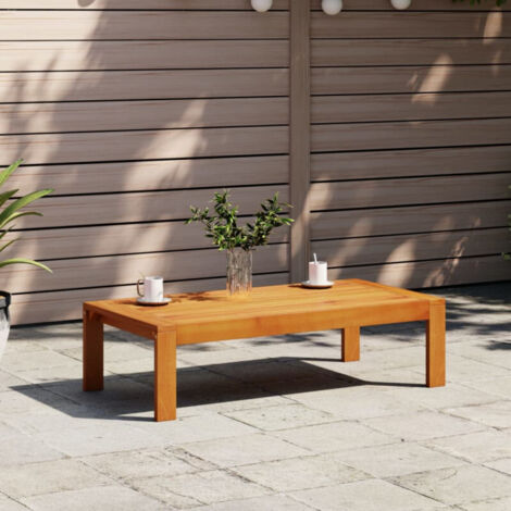 Vidaxl – Table de jardin en bois d'acacia massif 100x50x27 cm – Stable et facile à nettoyer – Pour 4 personnes – Idéal pour terrasses et jardins (1/5)