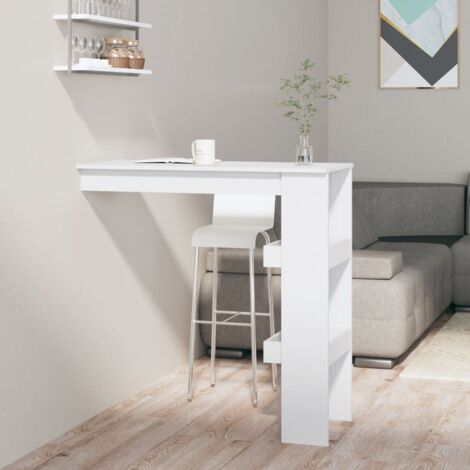 Vidaxl – Comptoir mural moderne avec 2 compartiments de rangement – Bois d'ingénierie blanc – Dimensions 102 x 45 x 103,5 cm – Pour espaces de vie