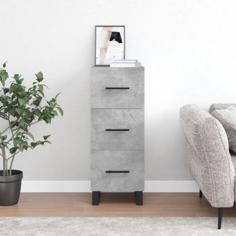 Buffet Gris béton 34,5x34x90 cm Bois d'ingénierie vidaXL (1/5)