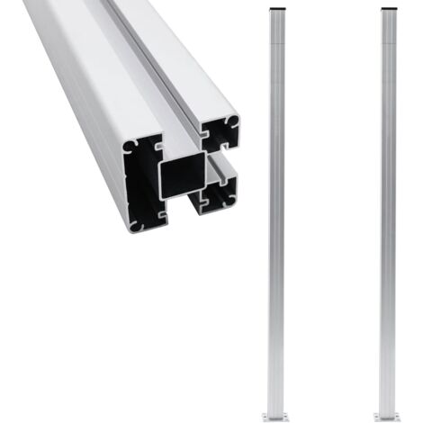 Vidaxl – Poteaux de clôture en aluminium 185 cm – Lot de 2 – Résistants aux intempéries – Compatibles avec panneaux de 2 cm d'épaisseur