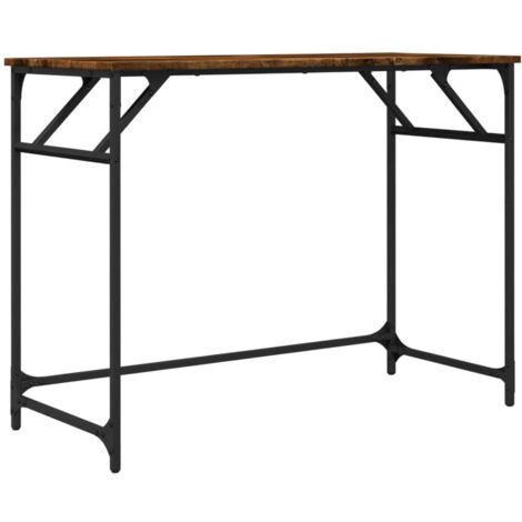 Bureau chêne fumé bois d'ingénierie et acier enduit de poudre vidaXL (1/5)