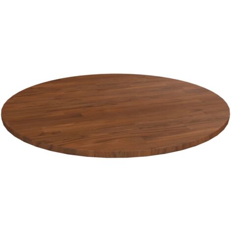 Vidaxl – Dessus de table rond 70cm – Bois de chêne massif marron foncé – Épaisseur 1,5cm – Durable et facile à nettoyer