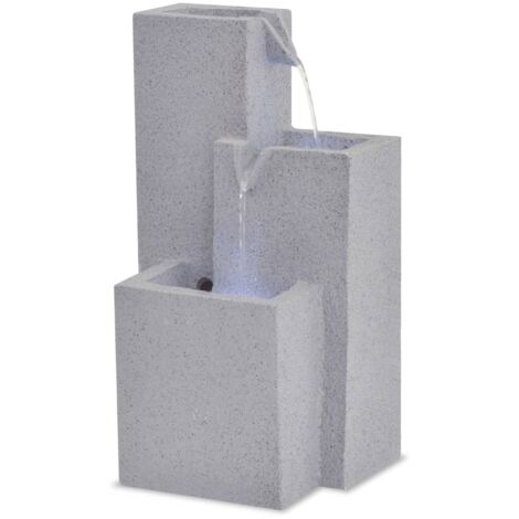 Vidaxl – Fontaine d'intérieur en polyrésine avec lampe LED – Dimensions 22,5 x 18 x 40,6 cm – Écoulement d'eau en cascade apaisant