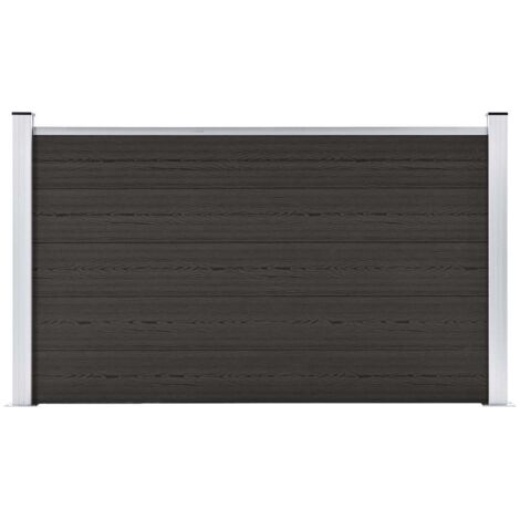 Vidaxl – Panneau de clôture WPC 180x105 cm noir – Résistant à la pourriture et à la rouille – Installation facile avec système modulaire