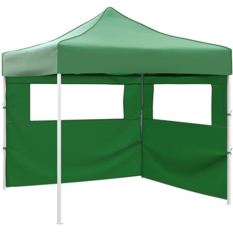 Tente pliable avec 2 parois 3 x 3 m Vert vidaXL
