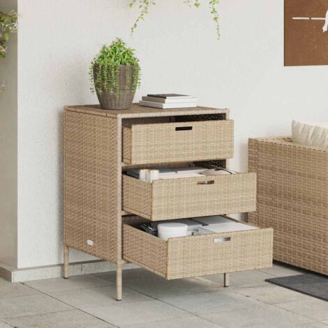 vidaXL Armoire de rangement de jardin beige 55x59x80 cm résine tressée (1/5)