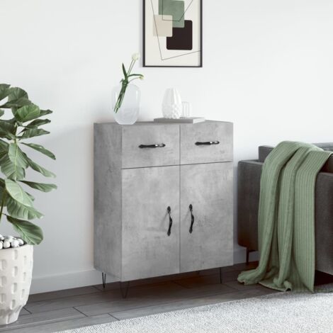 Buffet gris béton 69,5x34x90 cm bois d'ingénierie vidaXL (1/5)