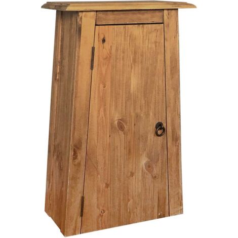 Vidaxl – Meuble de rangement de salle de bain en pin massif 42x23x70 cm – Look vintage – 1 étagère – Facile à assembler