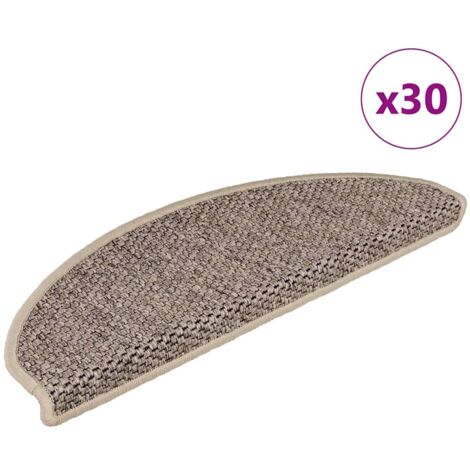 vidaXL Stair Mats Self-adhesive Sisal-Look 30 pcs 65x21x4 cm Dark Beige