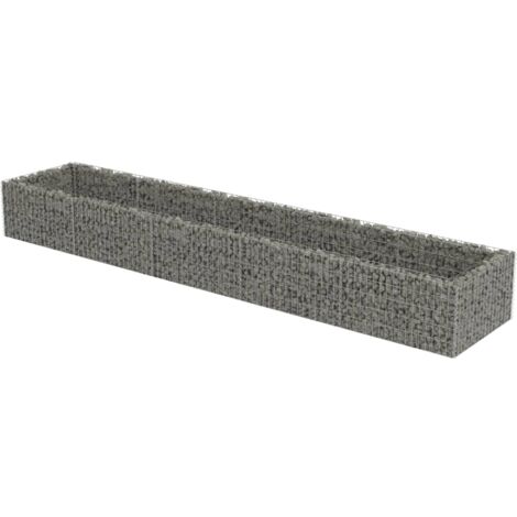 Vidaxl – Lit surélevé en gabion acier galvanisé 450x90x50 cm – Capacité de charge 1400 kg/m³ – Installation sécurisée recommandée