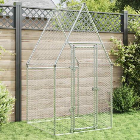 Vidaxl – Cage pour poules 100x100x190 cm – Acier galvanisé résistant à la corrosion – Enclos sécurisé pour petits animaux – Idéal pour extérieur (1/4)