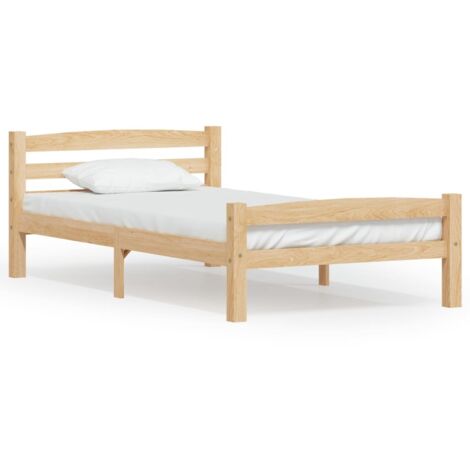 vidaXL Cadre de lit sans matelas bois de pin massif 90x200 cm (1/5)