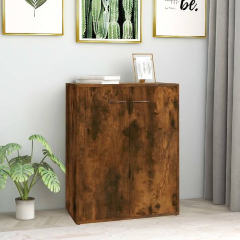 Vidaxl – Buffet chêne fumé 60x30x75 cm – Bois d'ingénierie – Résistant à l'humidité – Design minimaliste pour intérieur moderne