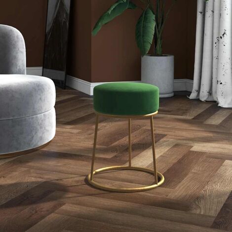 vidaXL Round Hocker Green Velvet